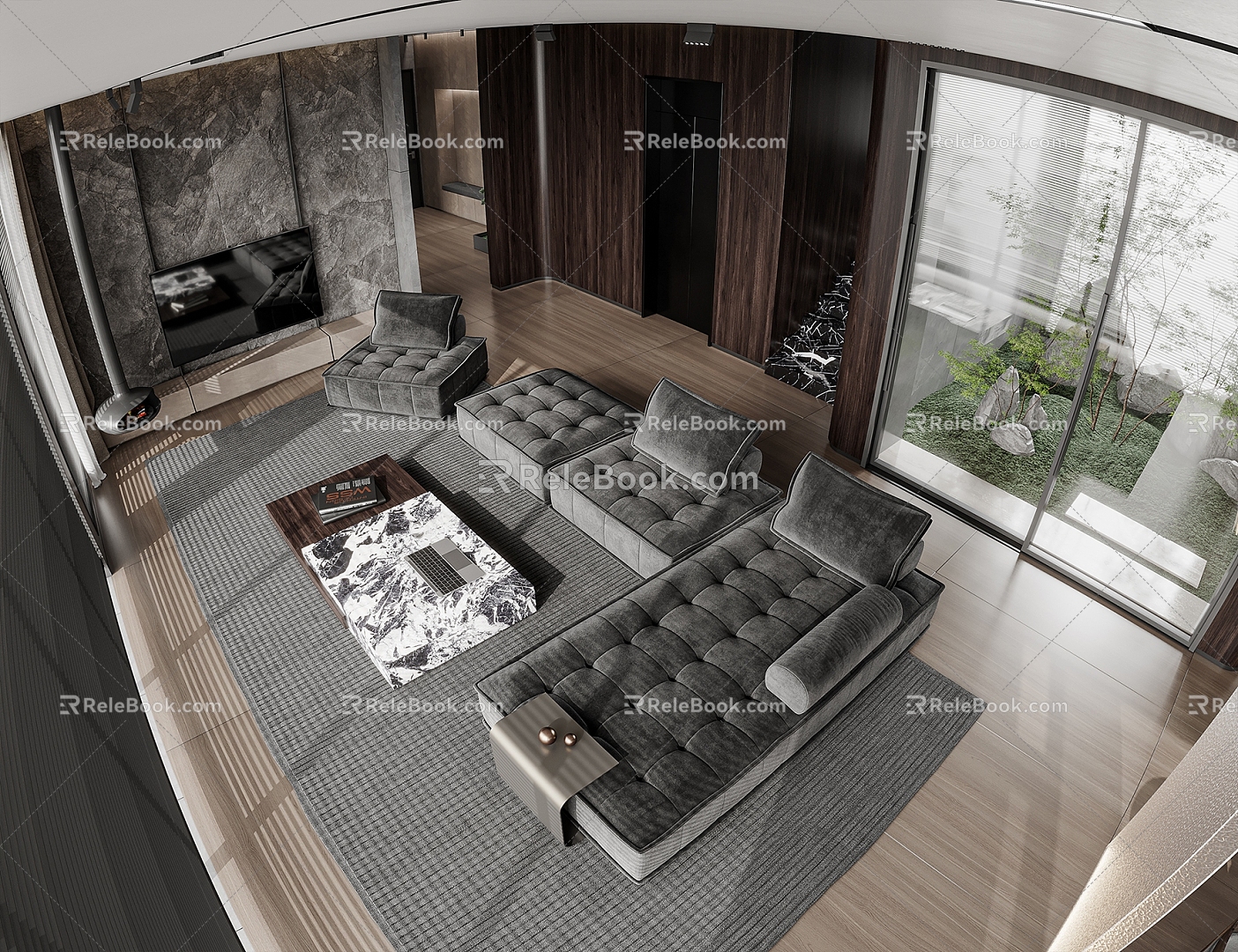 modern living room 3d model