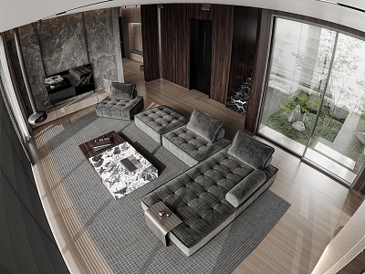 modern living room 3d model