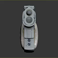Decorative Engraved Revolver With Silver Metal Body And Mother Of Pearl Grip