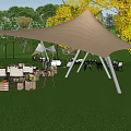 Scenic RV Campsite Featuring Multiple RVs Parked On Green Grass Surrounded By Trees