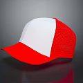 Red And White Mesh Baseball Cap With Stylish Design For Casual Wear