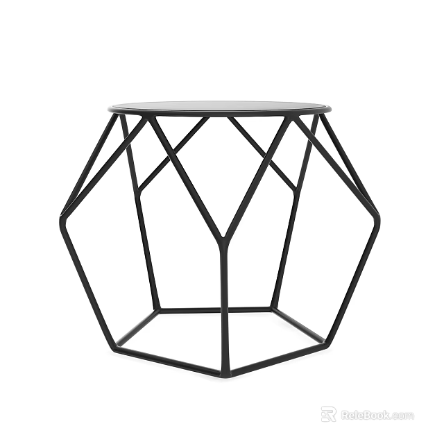Modern Geometric Single Chair With Black Metal Frame And Unique Structure Design 3d model 