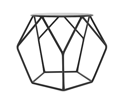 Modern Geometric Single Chair With Black Metal Frame And Unique Structure Design 3d model
