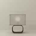 Modern Minimalist Table Lamp With Circular Base And Transparent Square Shade