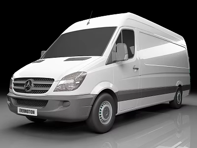 Mercedes-Benz van box truck car 3d model