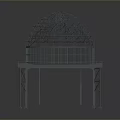 Metal Frame Dome Structure With Base Supports And Open Skeletal Design 3d model