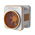Bonelli Industrial Ventilation Fan With White And Orange Grille Design And Side Slots