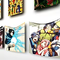 Anime Themed Posters In Various Sizes With Cartoon Character Designs