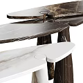 Elegant Modern Console Table With Marble Surface And Tapered Legs Design 3d model