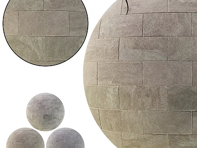 Gray Stone Tile Spherical Construction Components With Various Sizes And Textured Surface 3d model