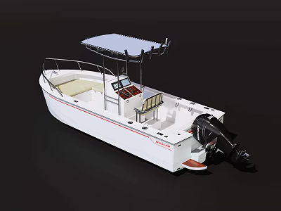 fishing boat small yacht 3d model
