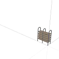 Sturdy Metal Frame Open Shelf Unit With Four Tier Wooden Shelves For Home Storage
