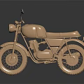 Golden Metallic Motorcycle With Classic Design And Dark Background Reflection