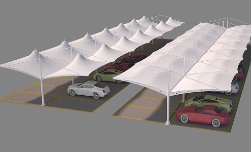 Modern carport double pick carport 3d model