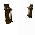 Chinese Style Wall Sconces With Black Frame White Glass Red Geometric Patterns Illuminated