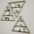 Modern Wall Shelf Wrought Iron Partition Shelf 3d model
