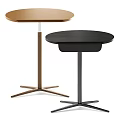 Stylish Modern Side Table With Round Top And X Shaped Metal Base