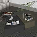 Modern Minott Coffee Table Combination Milotti Alphabet Coffee Table Carpet 3d model