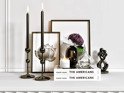 Modern ornaments combination transparent glass vase jewelry 3d model