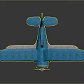 Vintage Blue Biplane Model For Space Aeronautics Education And