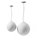 Moon Shaped Spherical Pendant Lights with White and Gold Decorative Design
