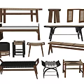 Assorted Modern Wooden Rattan Stools With Diverse Designs For Home Decor
