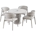 Modern Light Luxury Round Dining Table And Upholstered Chairs Combination For Cozy Home Dining Room