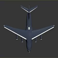 Blue Military Transport Aircraft Model With Four Engines And Red Tail Logo