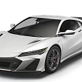 White Sports Car With Sleek Aerodynamic Body Modern Sporty Exterior And LED Headlights