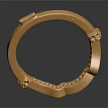 Golden Circular Living Product With Decorative Metallic Ring And Intricate Edge Details