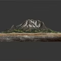 3D Square Terrain Model Featuring Mountain Peaks Green Vegetation And Valleys 3d model