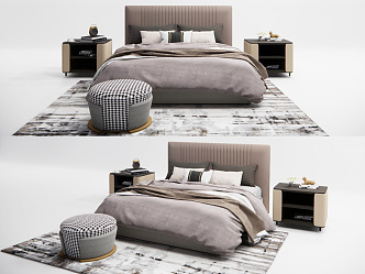 Modern Double Bed 3d model