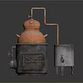 Copper Distillation Still With Metal Container For Home Brewing Process