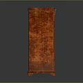Red Textured Cabinet Furniture With Vertical Structure And Short Support Legs