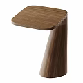 Wooden Dining Table With Modern Conical Leg And Smooth Surface Design 3d model