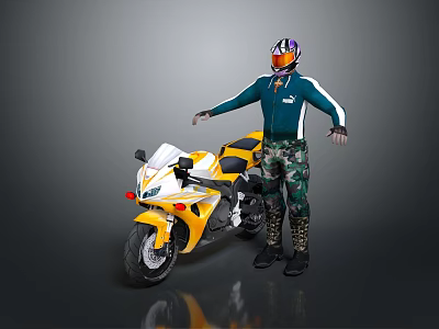 Modern Racer Motorcyclist Moto Racer Sports Star 3d model Modern Racer Motorcyclist Moto Racer Sports Star 3d model