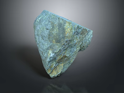 Natural Blue Green Yellow Veined Stone With Rough Surface For Decorative Use 3d model