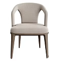 Elegant Modern Chair With Upholstered Fabric Seat And Wooden Legs Armrest Design