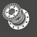 High Precision Industrial Machinery Component With Gear And Flange Design 3d model