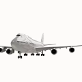 Large Passenger Plane With Four Engines And Extended Landing Gear In Flight