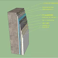Building Component Wall Structure With External Leaf Insulation And Waterproof Layers 3d model