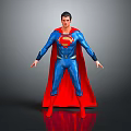 Superman 3D Figurine in Blue Suit with Red Cape and Iconic S Chest Symbol