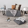 Modern bed end stool 3d model