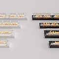 Modern Electric Fireplaces in White and Black with Realistic Flames Different Sizes Styles