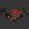 Mythical Earth Creature With Moss Covered Body Red Mushrooms On Head And Green Vines