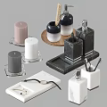 Modern Bathroom Accessories Set With Marble Ceramic Soap Dispensers Candles Trays And Storage Boxes