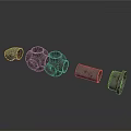Rusty Metal Equipment Parts Such As Bearings And Connectors Lying On Surface