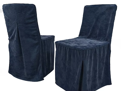 Navy Blue Velvet Upholstered Dining Chairs for Modern Home Dining Room Decor 3d model
