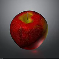 Juicy Fresh Red Apple with Water Droplets Red and Yellow Color on Gray Background