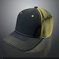 Casual Navy Blue Front Yellow Mesh Back Baseball Cap With White Stitched Brim
